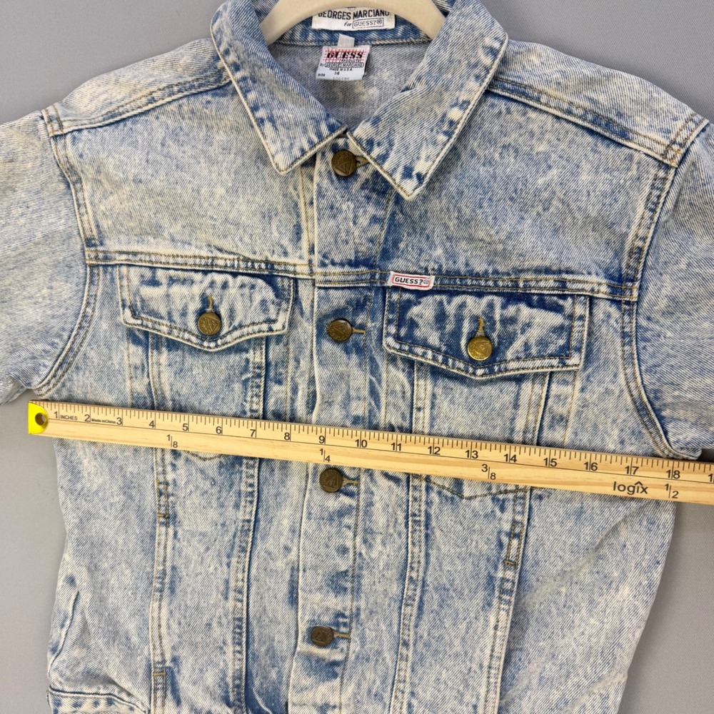 Vintage Georges Marciano for Guess Acid Wash Denim Jacket Size 14 Made in USA - Picture 7 of 16